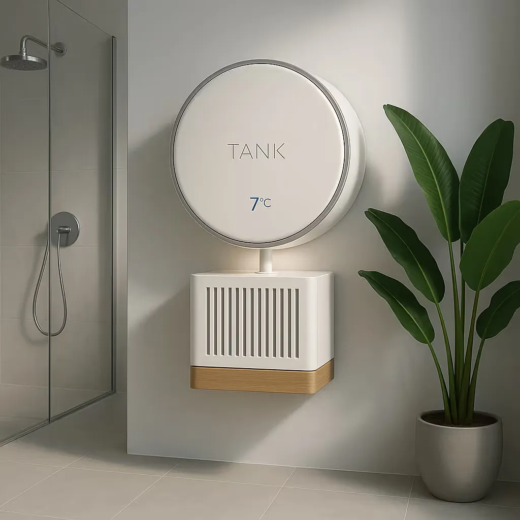 Tank Home installé à côté d'une douche