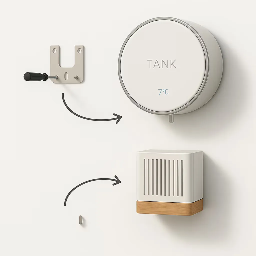 Support mural, module et bloc froid Tank Home